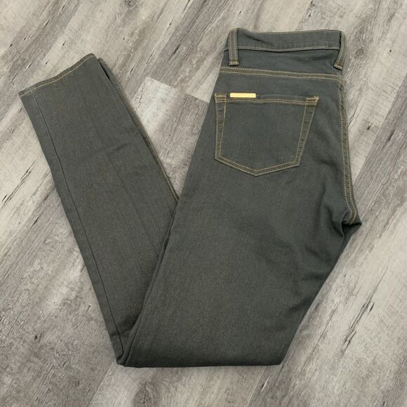 ROCK & REPUBLIC Jeans Womens Sz 2 Gray Metallic GOLD Skinny Berlin Medium - Picture 4 of 6